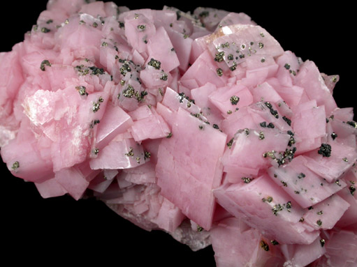 Rhodochrosite with Pyrite from Lexington Mine, Butte Mining District, Summit Valley, Silver Bow County, Montana