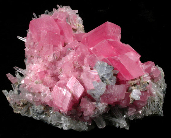 Rhodochrosite, Quartz, Pyrite, Fluorite from Sweet Home Mine, 04-05 Pocket, Watercouse Raise, Buckskin Gulch, Alma District, Park County, Colorado