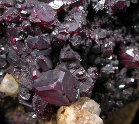 Cuprite on Quartz from Bisbee, Warren District, Cochise County, Arizona