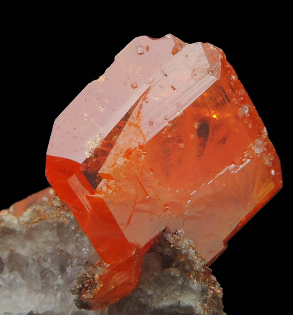 Wulfenite with Calcite from Red Cloud Mine, Red Gem Pocket, Silver District, La Paz County, Arizona