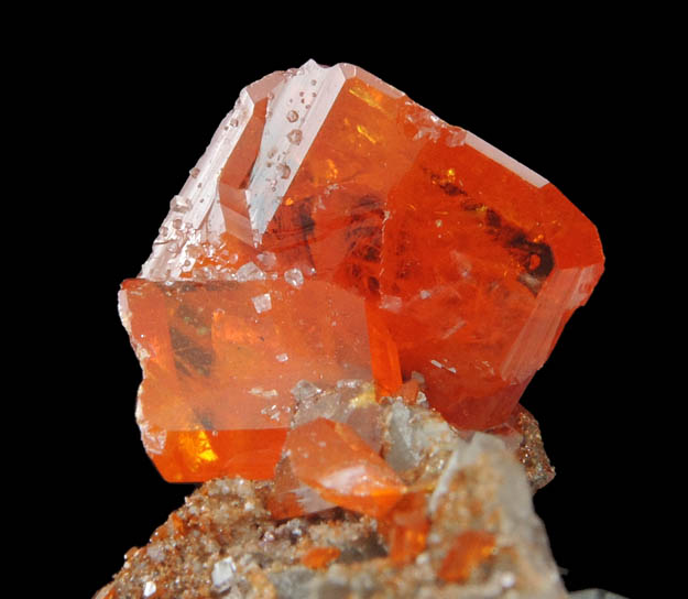 Wulfenite with Calcite from Red Cloud Mine, Red Gem Pocket, Silver District, La Paz County, Arizona