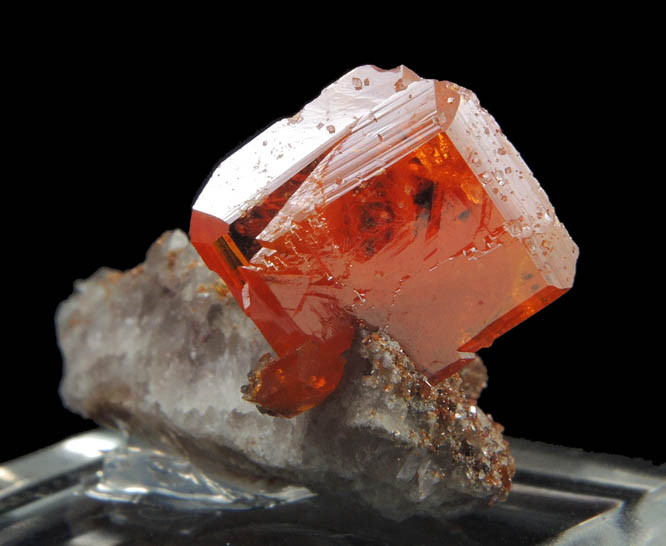 Wulfenite with Calcite from Red Cloud Mine, Red Gem Pocket, Silver District, La Paz County, Arizona