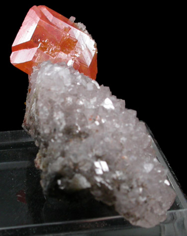 Wulfenite on Quartz from Red Cloud Mine, Red Gem Pocket, Silver District, La Paz County, Arizona