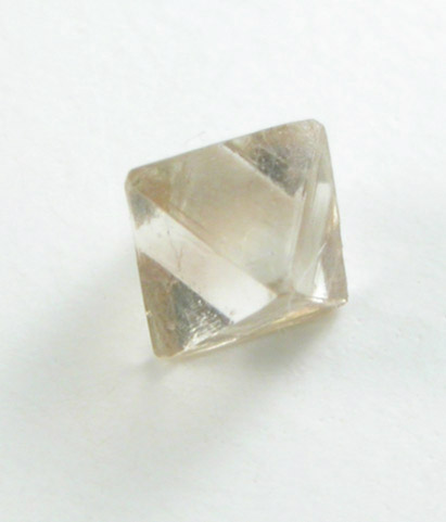 Diamond (0.09 carat pale-brown octahedral crystal) from Mirny, Republic of Sakha, Siberia, Russia