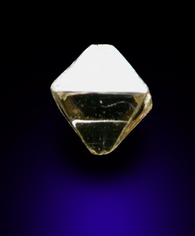 Diamond (0.07 carat pale-brown octahedral crystal) from Mirny, Republic of Sakha, Siberia, Russia