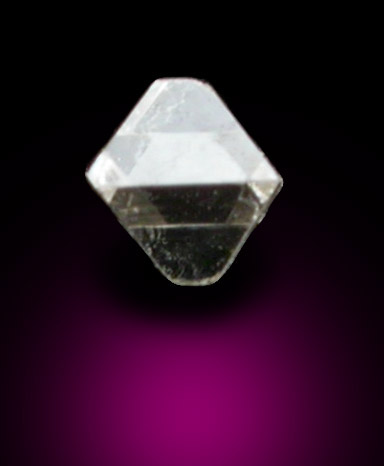 Diamond (0.08 carat pale-brown octahedral crystal) from Mirny, Republic of Sakha, Siberia, Russia