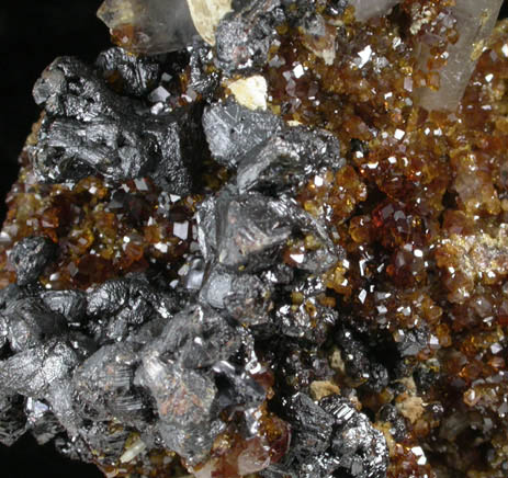 Sphalerite, Andradite, Quartz from El Mochito Mine, near Lake Yojoa, Santa Barbara, Honduras