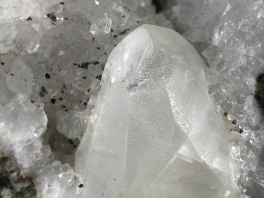 Calcite on Quartz with Goethite and Pyrite from Prospect Park Quarry, Prospect Park, Passaic County, New Jersey