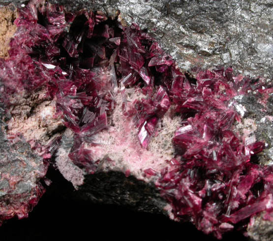 Erythrite, Roselite, Agardite from Bou Azzer District, Anti-Atlas Mountains, Tazenakht, Ouarzazate, Morocco (Type Locality for Erythrite)