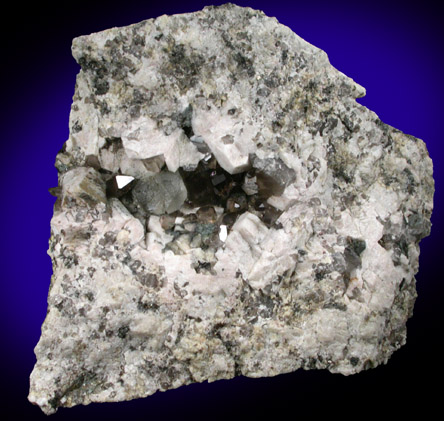 Fluorite on Smoky Quartz and Microcline from Grant Peak, Ossipee Mountains, Carroll County, New Hampshire