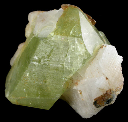 Brazilianite on Albite from Lavra do Telrio, Linpolis, Divino das Laranjeras, Minas Gerais, Brazil