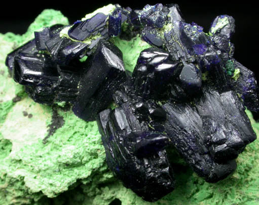 Azurite on Bayldonite from Tsumeb Mine, Otavi-Bergland District, Oshikoto, Namibia