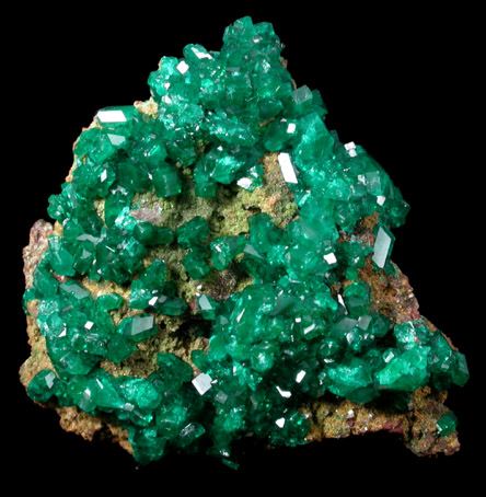 Dioptase with Fornacite from Reneville, Kindanba District, Pool Department, Republic of Congo (Type Locality for Fornacite)