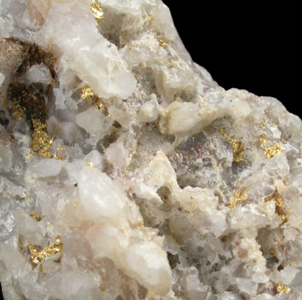 Gold on Quartz from Central City District, Gilpin County, Colorado