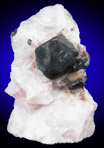 Franklinite in Calcite with Willemite from Sterling Mine, Ogdensburg, Sterling Hill, Sussex County, New Jersey (Type Locality for Franklinite)