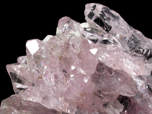 Quartz var. Rose Quartz Crystals from Lavra da Ilha, Taquaral, Jequitinhonha River, Minas Gerais, Brazil