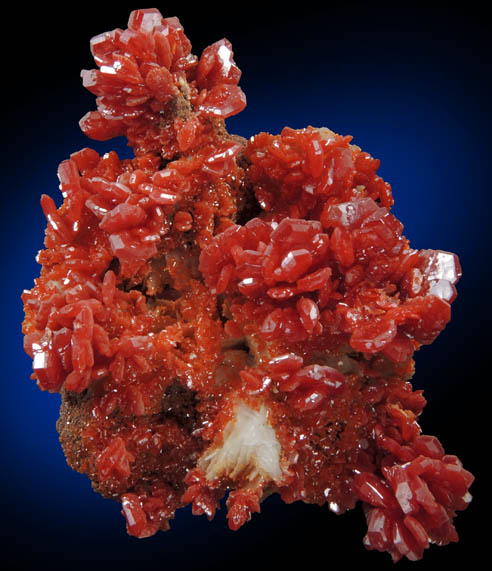 Vanadinite over Barite from Mibladen, Haute Moulouya Basin, Zeida-Aouli-Mibladen belt, Midelt Province, Morocco