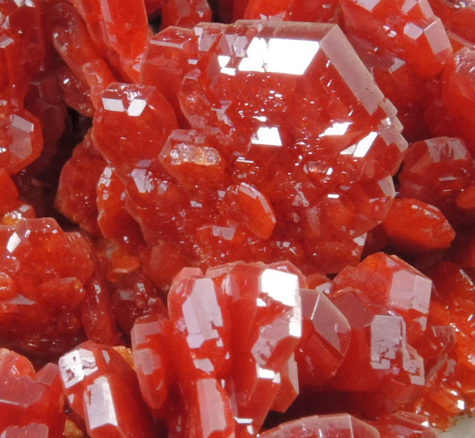 Vanadinite over Barite from Mibladen, Haute Moulouya Basin, Zeida-Aouli-Mibladen belt, Midelt Province, Morocco