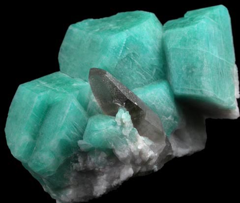 Microcline var. Amazonite with Smoky Quartz from Smoky Hawk Mine, Jewel Pocket, Florissant, Teller County, Colorado