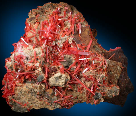 Crocoite with Gibbsite from Adelaide Mine, Dundas, Tasmania, Australia