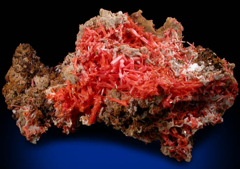 Crocoite with Gibbsite from Adelaide Mine, Dundas, Tasmania, Australia