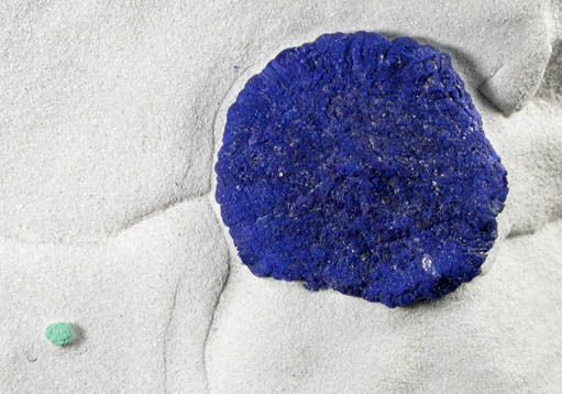 Azurite in clay matrix from Malbunka Mine, Areyonga, Northern Territory, Australia