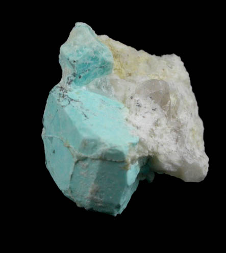 Turquoise pseudomorph after Beryl from Apache Canyon Mines, West Camp, Turquoise Mountains near Baker, California