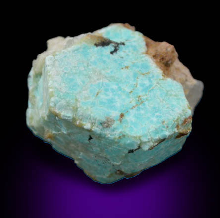 Turquoise pseudomorph after Beryl from Apache Canyon Mines, West Camp, Turquoise Mountains near Baker, California