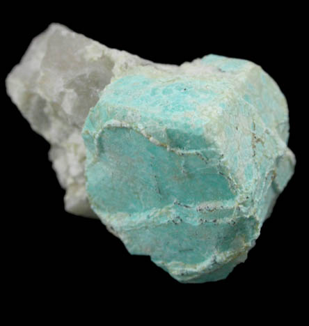 Turquoise pseudomorph after Beryl from Apache Canyon Mines, West Camp, Turquoise Mountains near Baker, California