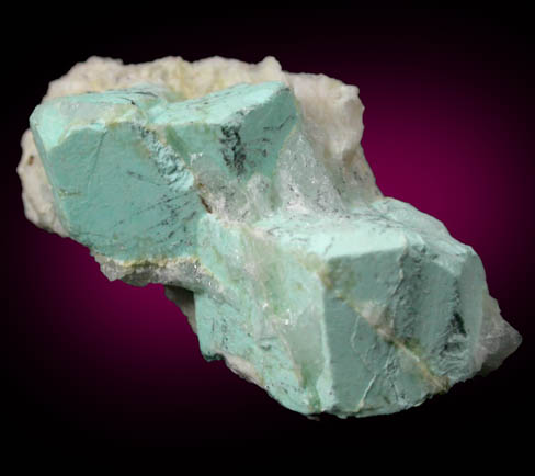 Turquoise pseudomorph after Beryl from Apache Canyon Mines, West Camp, Turquoise Mountains near Baker, California