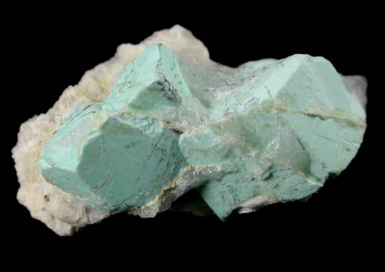 Turquoise pseudomorph after Beryl from Apache Canyon Mines, West Camp, Turquoise Mountains near Baker, California