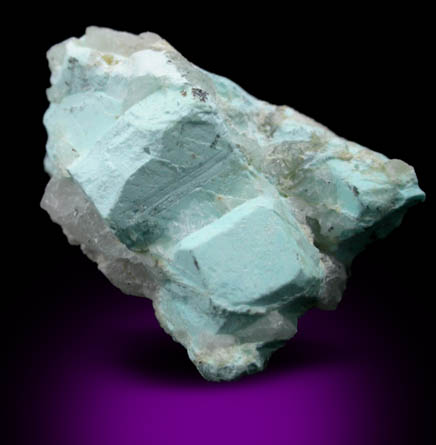 Turquoise pseudomorph after Beryl from Apache Canyon Mines, West Camp, Turquoise Mountains near Baker, California