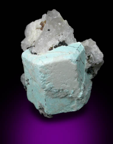 Turquoise pseudomorph after Beryl from Apache Canyon Mines, West Camp, Turquoise Mountains near Baker, California