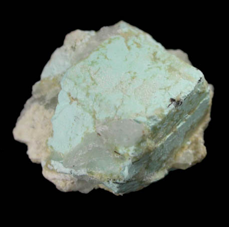 Turquoise pseudomorph after Beryl from Apache Canyon Mines, West Camp, Turquoise Mountains near Baker, California