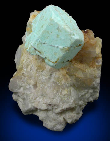 Turquoise pseudomorph after Beryl from Apache Canyon Mines, West Camp, Turquoise Mountains near Baker, California