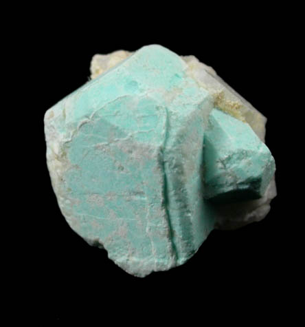 Turquoise pseudomorph after Beryl from Apache Canyon Mines, West Camp, Turquoise Mountains near Baker, California