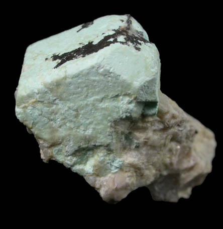 Turquoise pseudomorph after Beryl from Apache Canyon Mines, West Camp, Turquoise Mountains near Baker, California