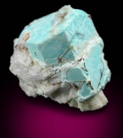 Turquoise pseudomorph after Beryl from Apache Canyon Mines, West Camp, Turquoise Mountains near Baker, California