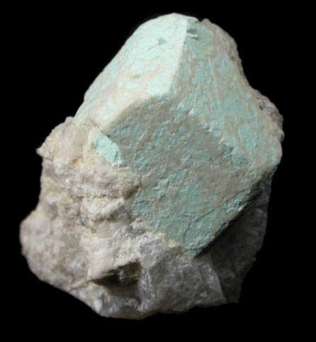 Turquoise pseudomorph after Beryl from Apache Canyon Mines, West Camp, Turquoise Mountains near Baker, California