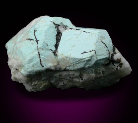 Turquoise pseudomorph after Beryl from Apache Canyon Mines, West Camp, Turquoise Mountains near Baker, California