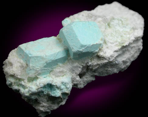 Turquoise pseudomorph after Beryl from Apache Canyon Mines, West Camp, Turquoise Mountains near Baker, California