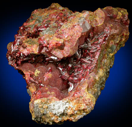 Realgar on Orpiment from Mina Palomo, Castrovirreyna Province, Huancavelica Department, Peru