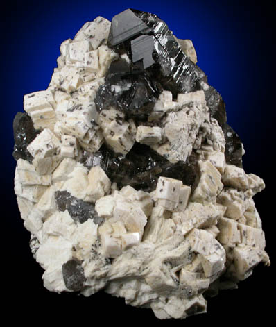 Quartz var. Smoky Quartz on Microcline from Slieve Binian, Mourne Mountains, County Down, Northern Ireland