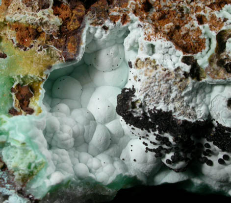 Phosphohedyphane, Chrysocolla, Mottramite from Whytes Cleuch, Wanlockhead, Scotland