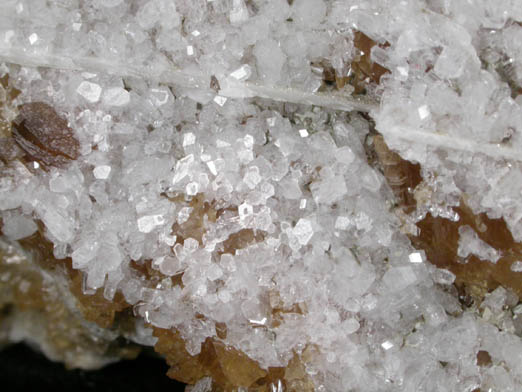 Harmotome on Calcite from Clashgorm Mine, Strontian, North West Highlands, Scotland
