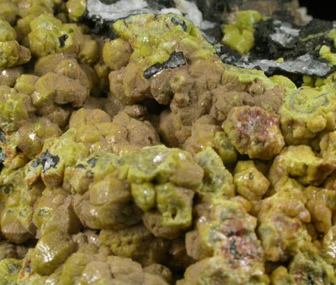 Mimetite var. Campylite from Drygill Level, Caldbeck Fells, Cumbria, England