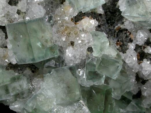 Fluorite and Quartz from West Pastures Mine, Allison's Pocket, Flatt Drift, Weardale, County Durham, England