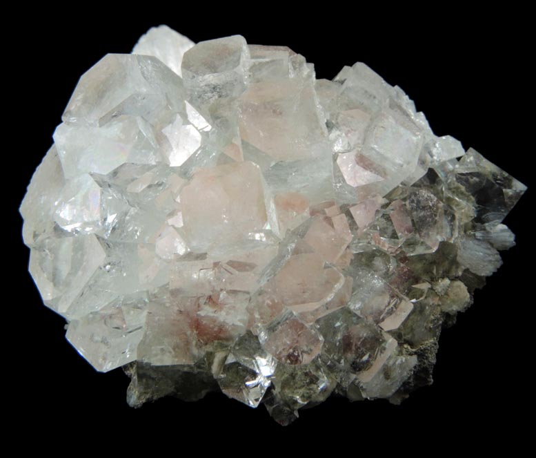 Apophyllite over Thomsonite with Stilbite from Rahuri, Nagar District, Maharashtra, India