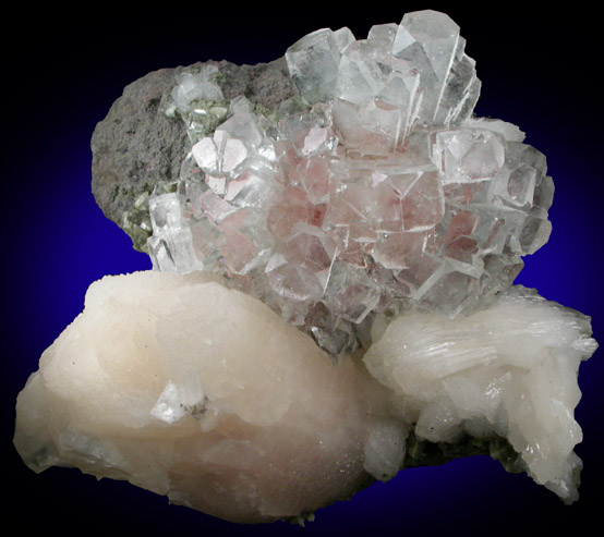 Apophyllite over Thomsonite with Stilbite-Ca from Rahuri, Nagar District, Maharashtra, India