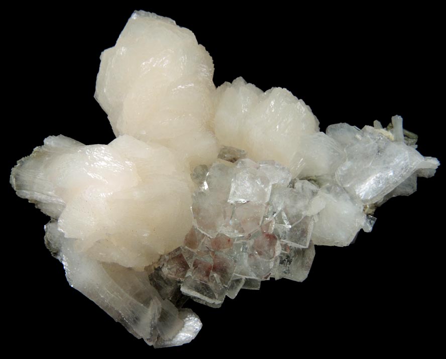 Apophyllite over Thomsonite with Stilbite-Ca from Rahuri, Nagar District, Maharashtra, India